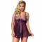 BABYDOLL - COM ARCO E DETALHES BRILHANTE ROXO L / XL