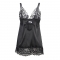 BABYDOLL COM PEITO ESTAMPADO FLORAL PRETO L/XL nº5