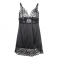 BABYDOLL COM PEITO ESTAMPADO FLORAL PRETO S/M nº4