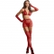 CONJUNTO SEXY EN ROJO: SUJETADOR, BRAGUITA, LIGUERO, MEDIAS