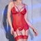 CR 4415 CONJUNTO CORSET VERMELHO S/M