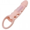 FUNDA EXTENSORA PENE CON VIBRACION Y STRAP NATURAL 13.5 CM n