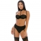 Conjunto de lingerie preta na gargantilha