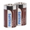 PHILIPS - POWER ALKALINE PILA D LR20 BLISTER * 2 nº1