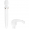 Vibrador de varinha duplo Satisfyer com aplicação - branco