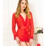 Vestido curto vermelho elegante com laço