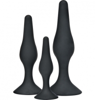 Kit de companheiros Curvy 3 plugues de silicone preto