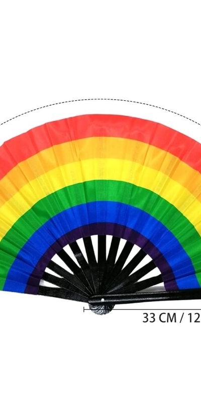 ABANICO GRANDE CON BANDERA LGT Leque grande com design arco-íris lgbtq+