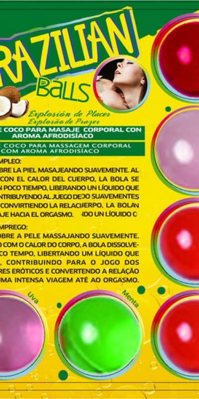 BRAZILIAN BALLS AROMATHERAPY Beijáveis bolas brasileiras bolas lubrificantes multi sabores 6 x 4gr