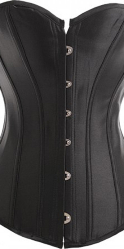 FORTUNA Corset preto com tanga, ideal para surpreender.