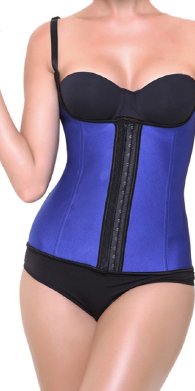 CORSET BLUE Corset em forma de látex azul