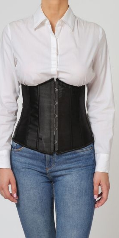 DÜNN Underbust de volta com laço preto