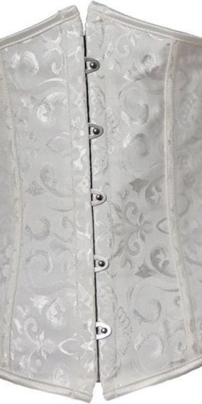 HESTIA Underbust de volta com laço branco estampado