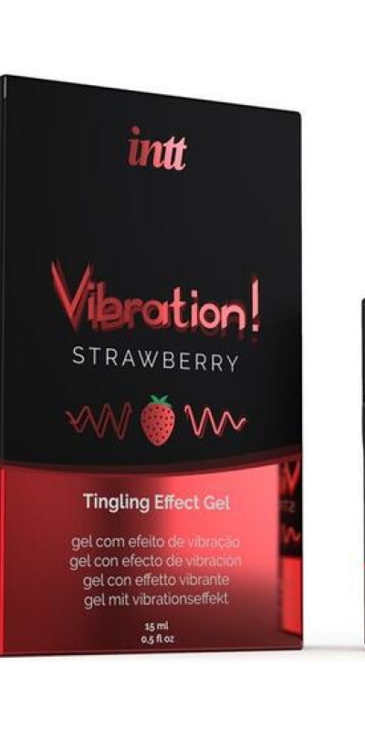 INTT VIBRATION STRAWBERRY Gel de sabor com efeito de vibração para ambos os sexos.