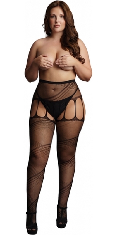 CROTCHLESS CUT-OUT Le desir meia-calça cutchless - preta - osx