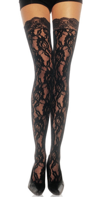 LEG AVENUE SOPHISTICATED Meias de renda floral