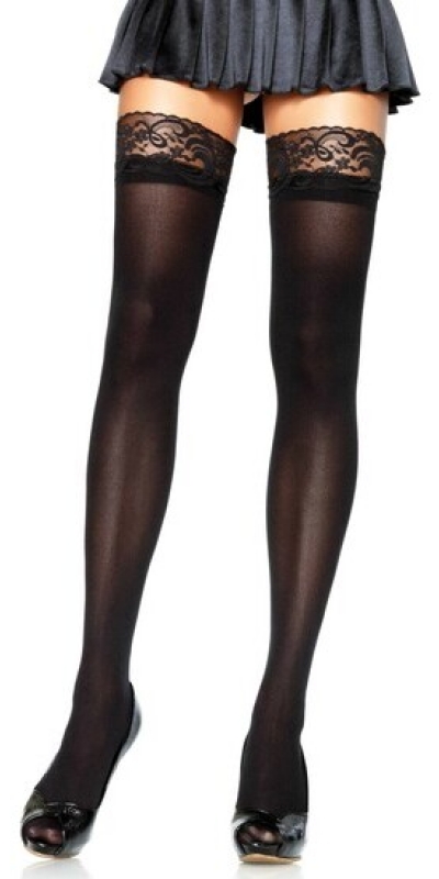 LEG AVENUE WONDERFUL Nylons com liga de renda