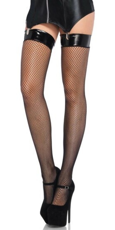 LEG AVENUE  VINYL Leg avenue calças de rede com tampa de vinil