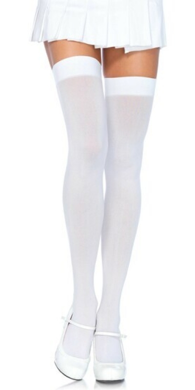 LEG AVENUE GARTER Leg avenue calças nylon opacas brancas