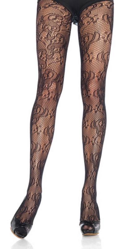 LEG AVENUE LACE Leg avenue calça de renda filigrana preta