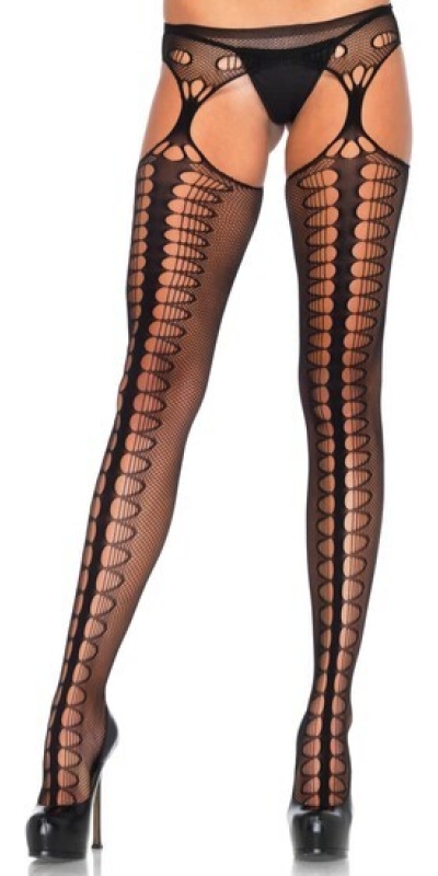 LEG AVENUE CRISSCROSS Calça leg avenue com malha decorativa