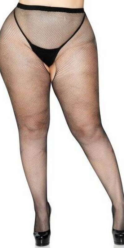 LEG AVENUE  CROTCHLESS Calça de malha leg avenue com abertura de crotch plus