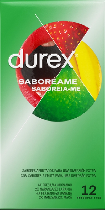 DUREX SABOREAME Preservativos de sabores afrutados varios preservativos com vários sabores frutados