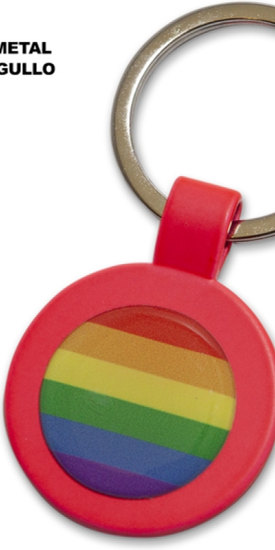 LLAVERO RENDONDO METAL FUSCIA Chaveiro fúcsia com bandeira lgbt e resina