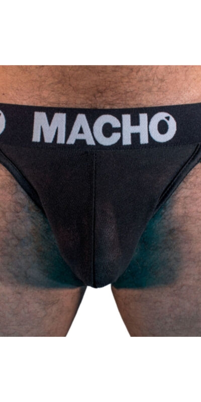 MACHO - MX25NN JOCK NEGRO Sustentador preto, elástico, transparente e favorecedor.