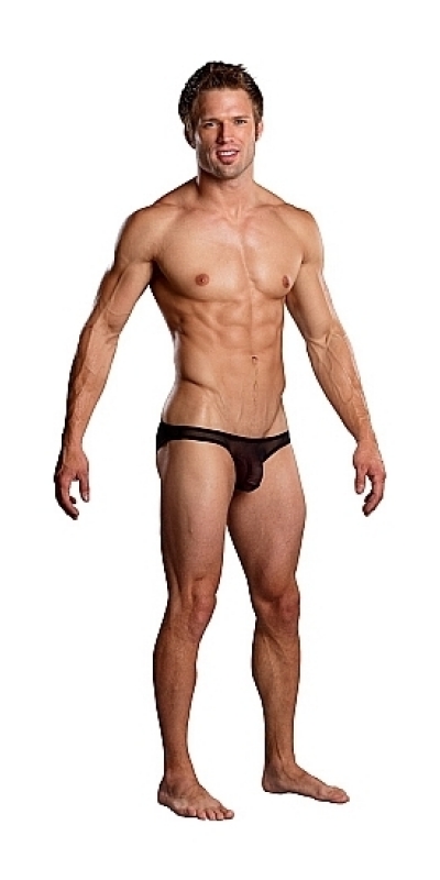 MALE POWER  SLICK Biquini masculino power preto transparência