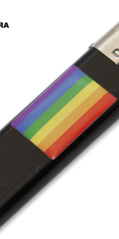 MECHERO ELECTRICO Isqueiro recarregável preto com a bandeira do orgulho lgbt.