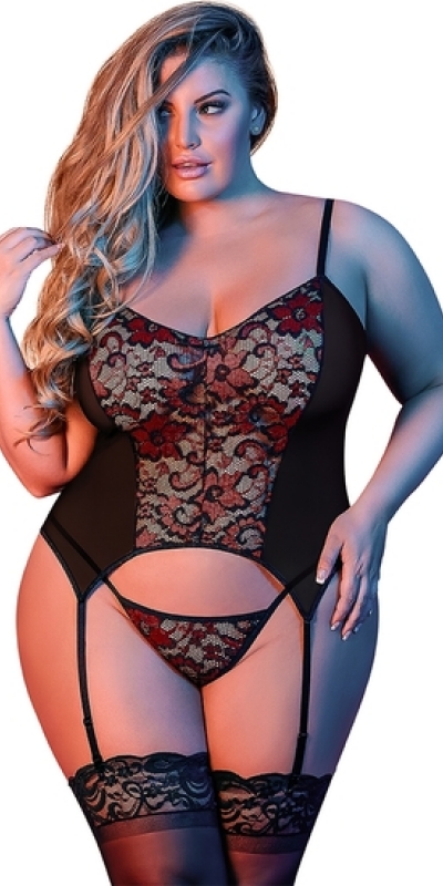 MERRY WIDOW FLOR Body merry widow & g com alça - preto