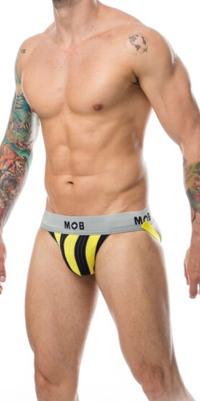 MOB STRIPE CLASSIC JOCK YELLOW Tanga listrada amarela e preta perfeita para seduzir