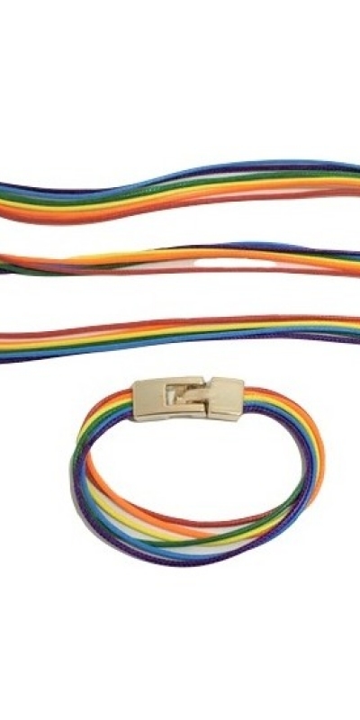 PULSERA CUERDA COLORES BANDERA Pulseira trançada com as cores da bandeira lgbt.