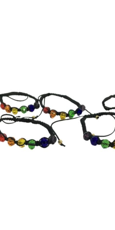 PULSERA DE BOLAS DE CRISTAL CO Pulseira de cristal lgbt+ de diablo picante.