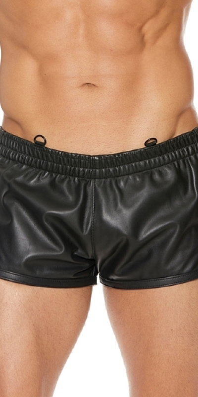 SHORT DE CUERO OUCH Calções de couro versátil - preto