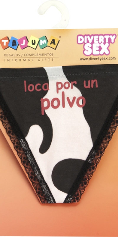 TANGA VACA CHICA LOCA Tanga de vaca divertida e confortável, ideal para presentes.