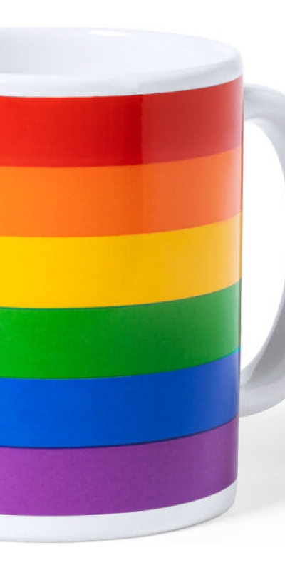 BANDERA LGTBI+ TAZA Vibrador de silicone arco-íris para estimulação sexual.