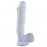 Vibrador com testículos e ventosa 30,5 cm transparente