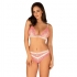 Conjunto de lingerie feminina em tom rosa.