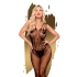 Bodystocking de rede aberta com renda sensual