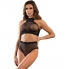 Conjunto de lingerie preto com diamantes. ideal para ocasiões especiais, ajuste confortáve