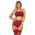 Conjunto de lingerie vermelha sensual tamanho s/m ajustável.