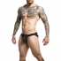 Jockstrap sexy e esportivo para homens confiantes.