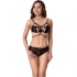 Conjunto de lingerie preto, sexy e elegante.