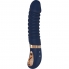 Vibrador de silicone azul escuro com detalhes.