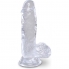 King cock clear - pênis realístico com testículos 10,1 cm transparente