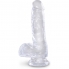 King cock clear - pênis realístico com testículos 13,5 cm transparente