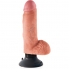 King cock vibrador dildo com testículos 17,78 cm natural