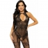 Bodystocking de rede com detalhes sensuais e elástico